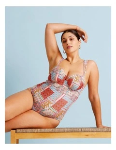 Summer Spritz Lara Fuller Bust Swimsuit in Summer Paisley Print