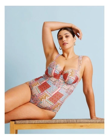 Summer Spritz Lara Fuller Bust Swimsuit in Summer Paisley Print