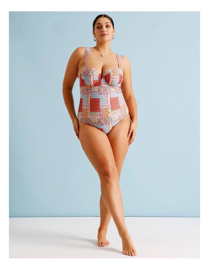 Summer Spritz Lara Fuller Bust Swimsuit in Summer Paisley Print image 4