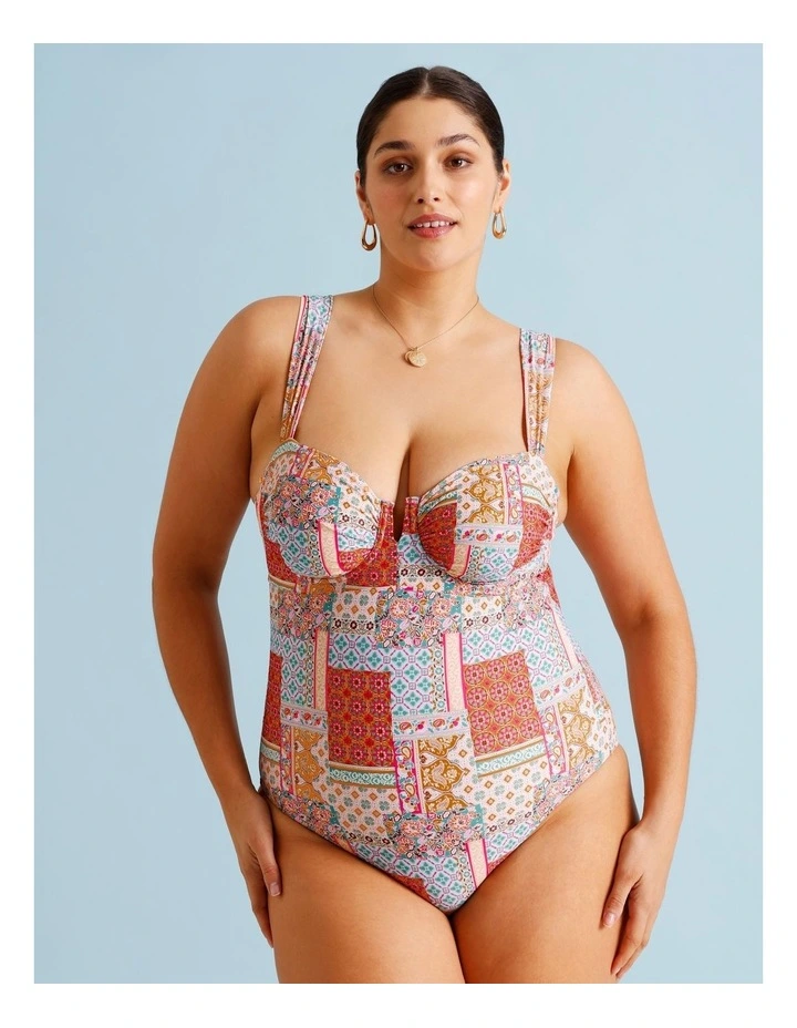 Summer Spritz Lara Fuller Bust Swimsuit in Summer Paisley Print image 5