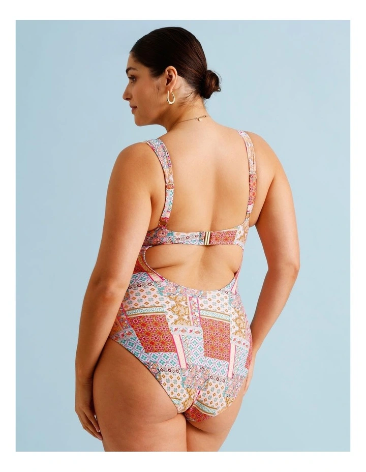 Summer Spritz Lara Fuller Bust Swimsuit in Summer Paisley Print image 6