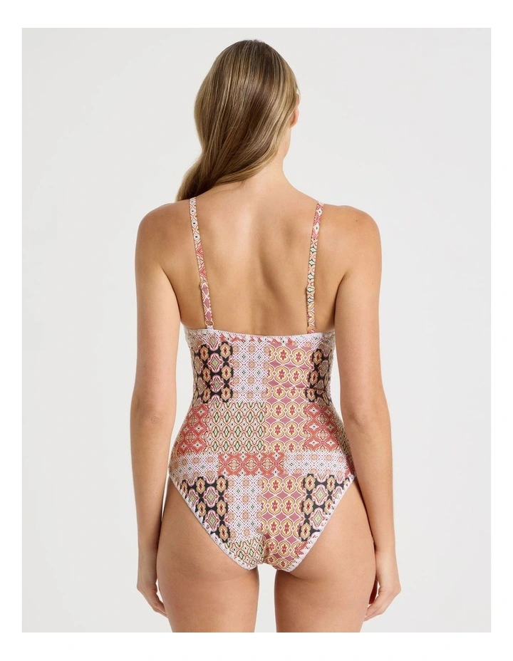 Bonnie Crochet Swimsuit in Painted Patchwork Print image 5