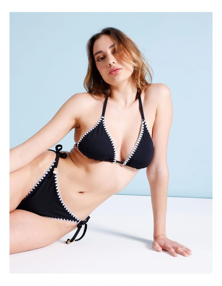 Rosie Bikini Top in Black/Ecru image 2