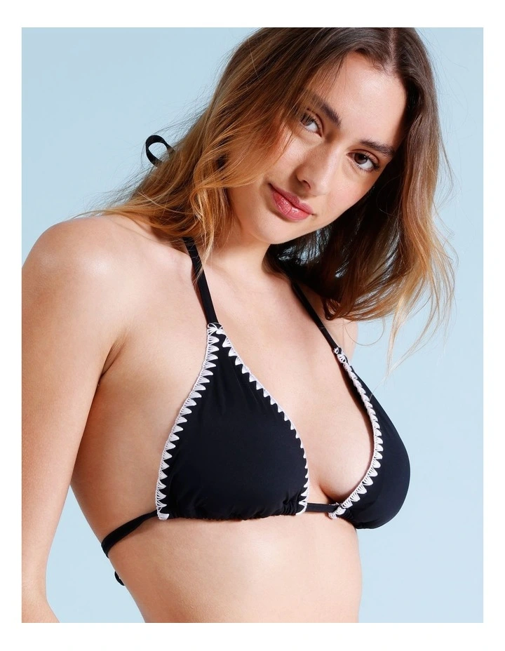 Rosie Bikini Top in Black/Ecru image 3