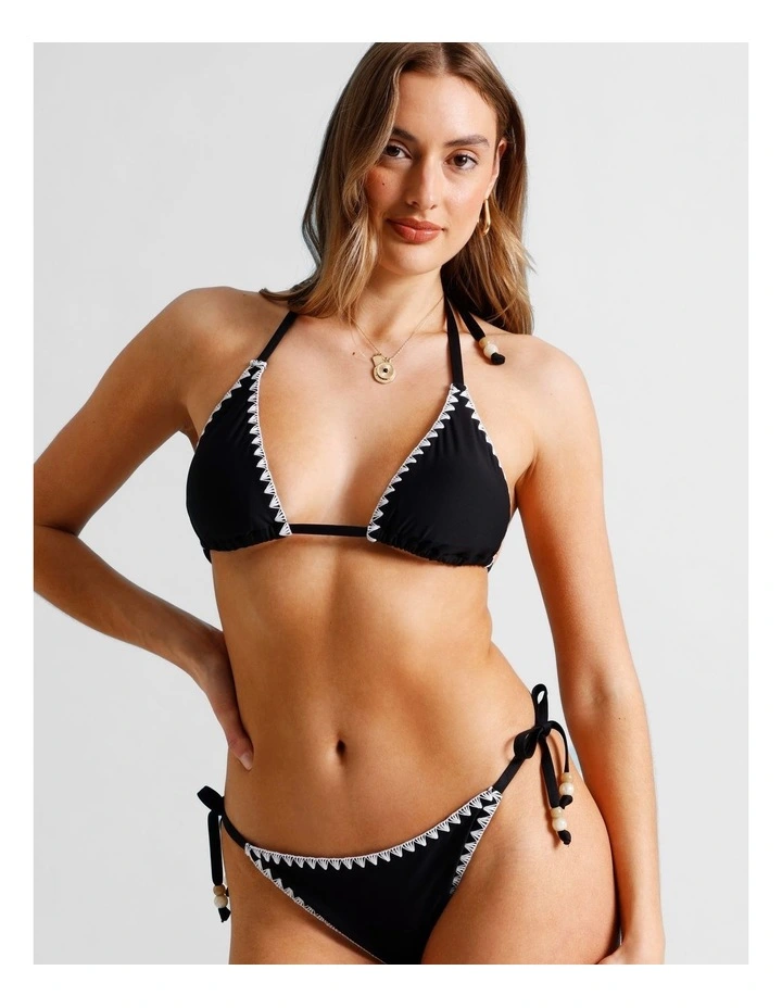 Rosie Crochet Bikini Top in Black/Ecru image 2
