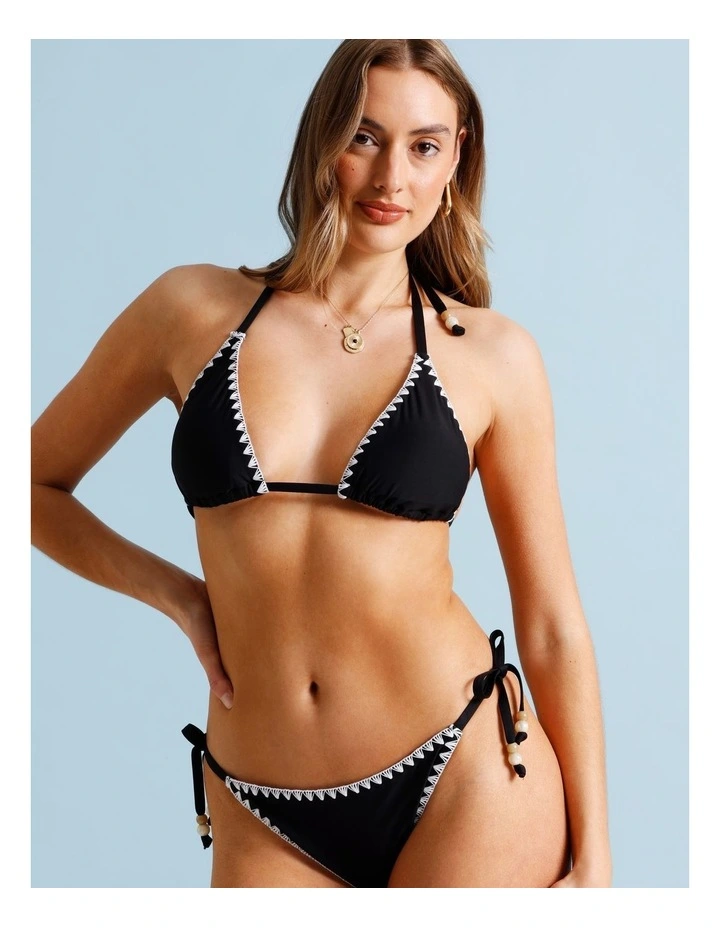 Rosie Crochet Bikini Top in Black/Ecru image 2