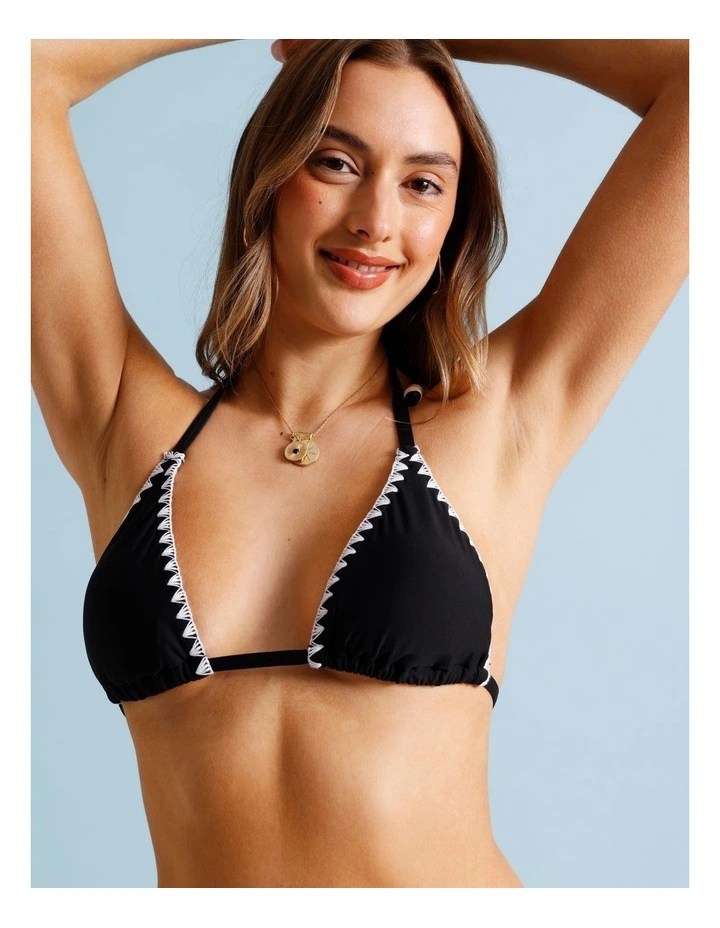 Rosie Crochet Bikini Top in Black/Ecru image 4