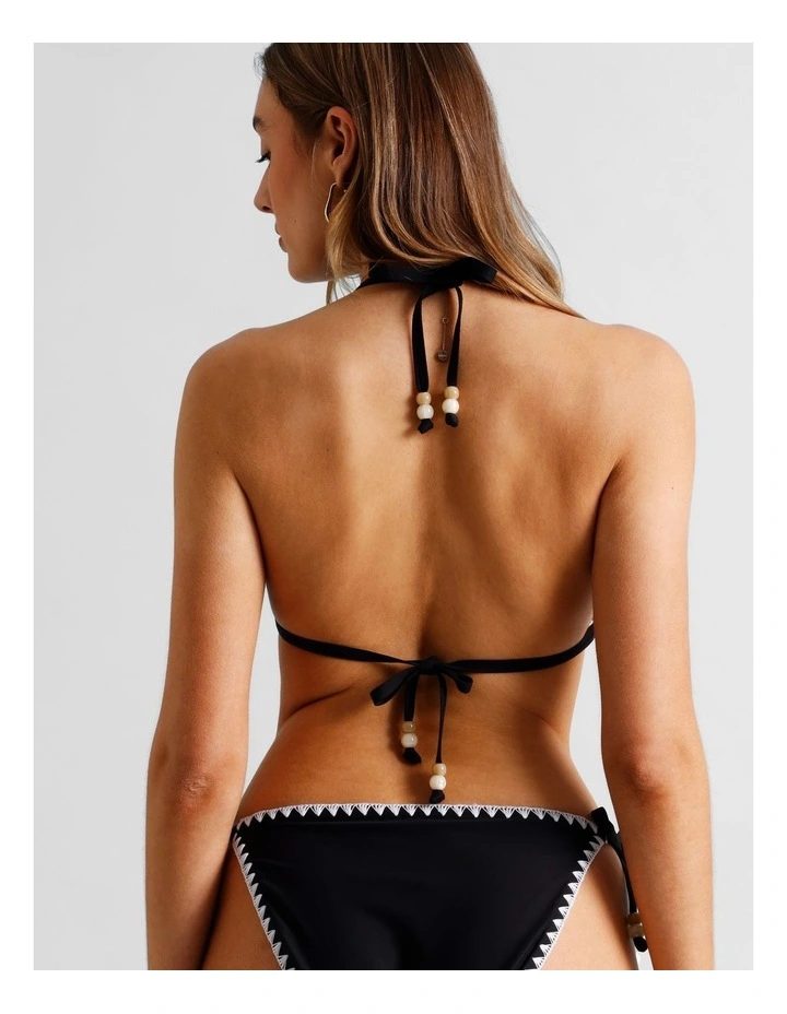 Rosie Crochet Bikini Top in Black/Ecru image 5