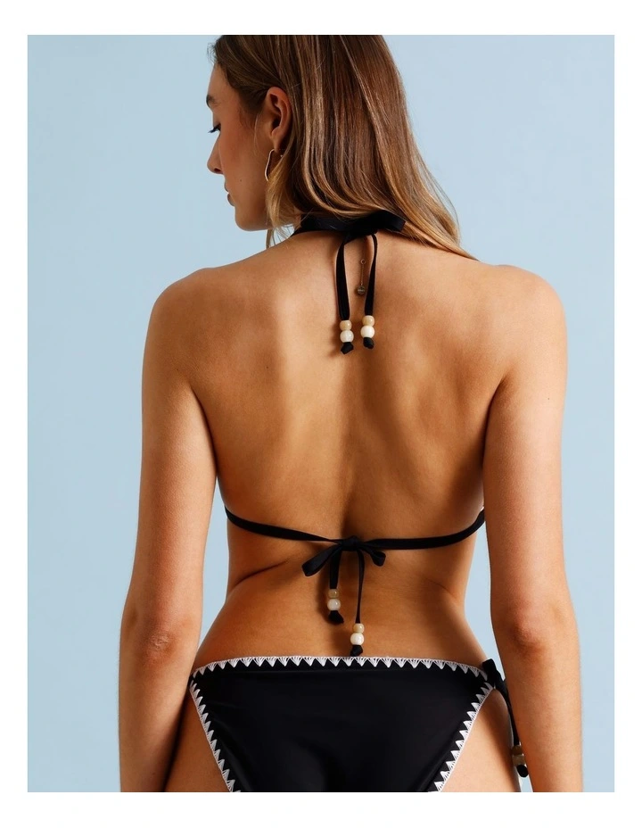 Rosie Crochet Bikini Top in Black/Ecru image 5