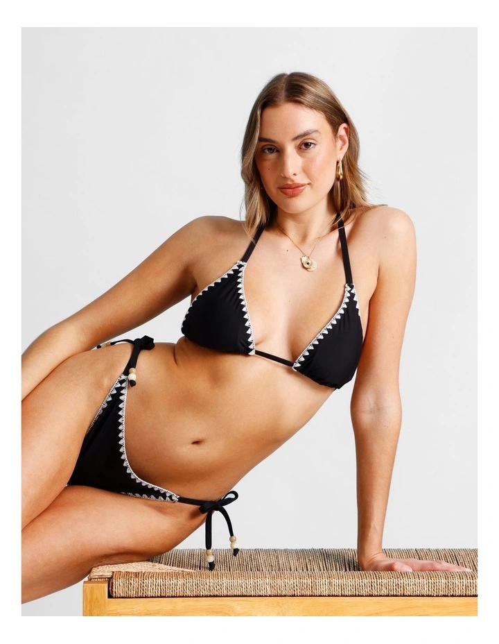 Rosie Crochet Bikini Top in Black/Ecru image 6