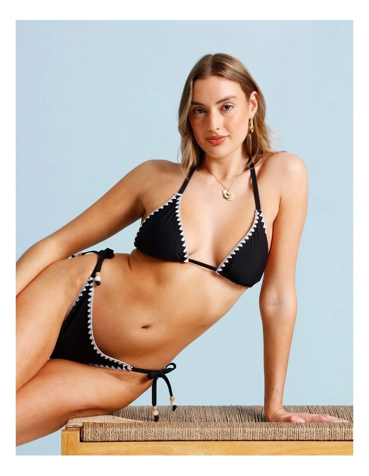 Rosie Crochet Bikini Top in Black/Ecru image 6