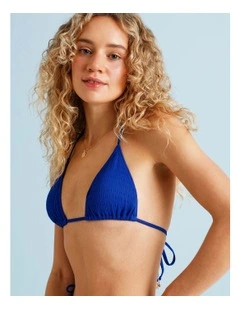 Kiara Textured Bikini Top in Sapphire