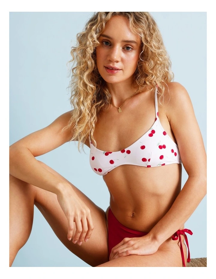 Florence Bikini Top in Cherry Ditsy Print image 5