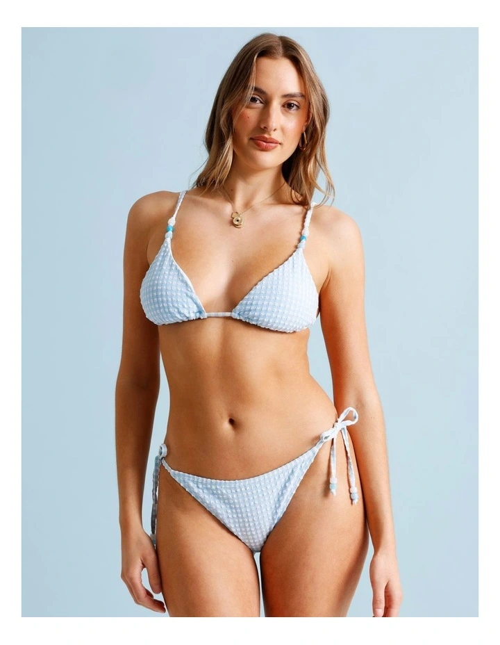 Milly Bikini Top in Sky in Blue Gingham Print image 3