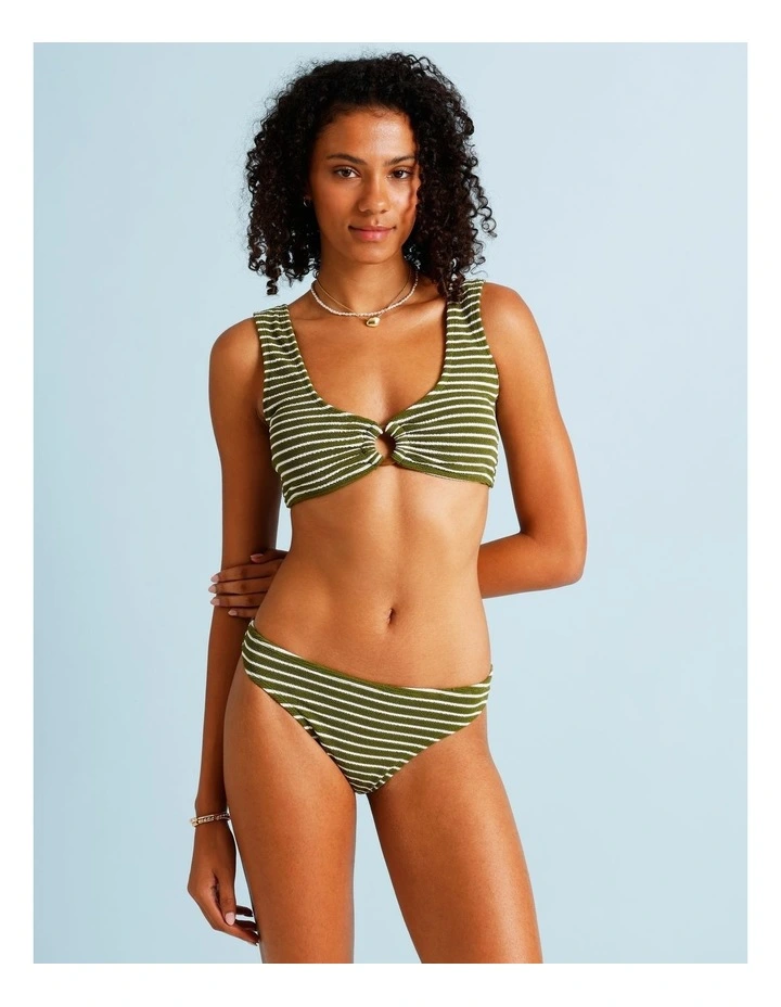 Olive Garden Rio Crinkle Swim Top in Olive Stripe Y/D Print image 4