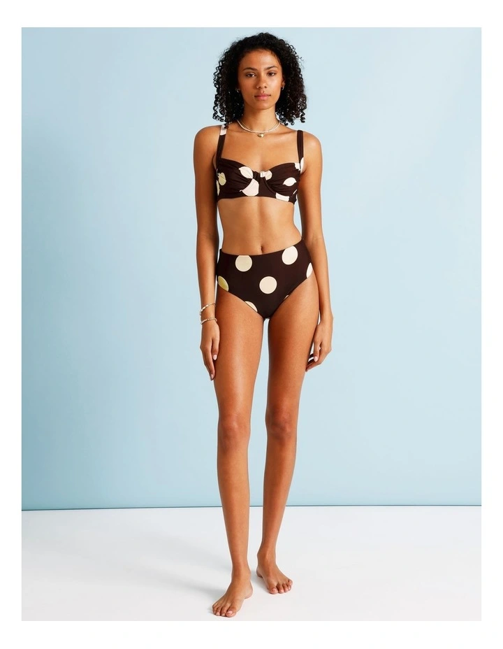 Cocoa Butter Leila Bikini Top in Coffee Bean Spot Print image 5