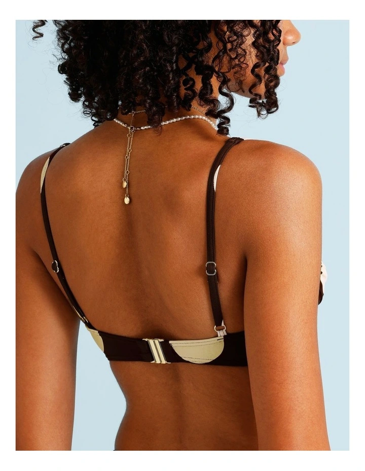 Cocoa Butter Leila Bikini Top in Coffee Bean Spot Print image 6