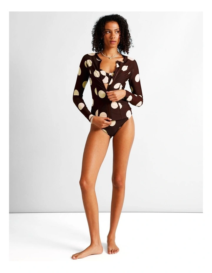 Cocoa Butter Gigi Rashie in Coffee Bean Spot Print image 3