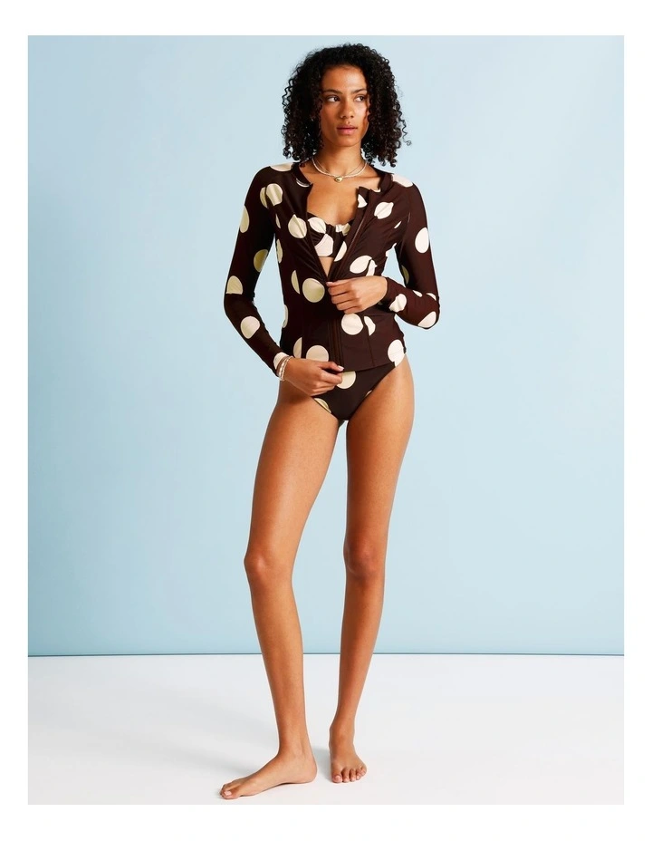 Cocoa Butter Gigi Rashie in Coffee Bean Spot Print image 3