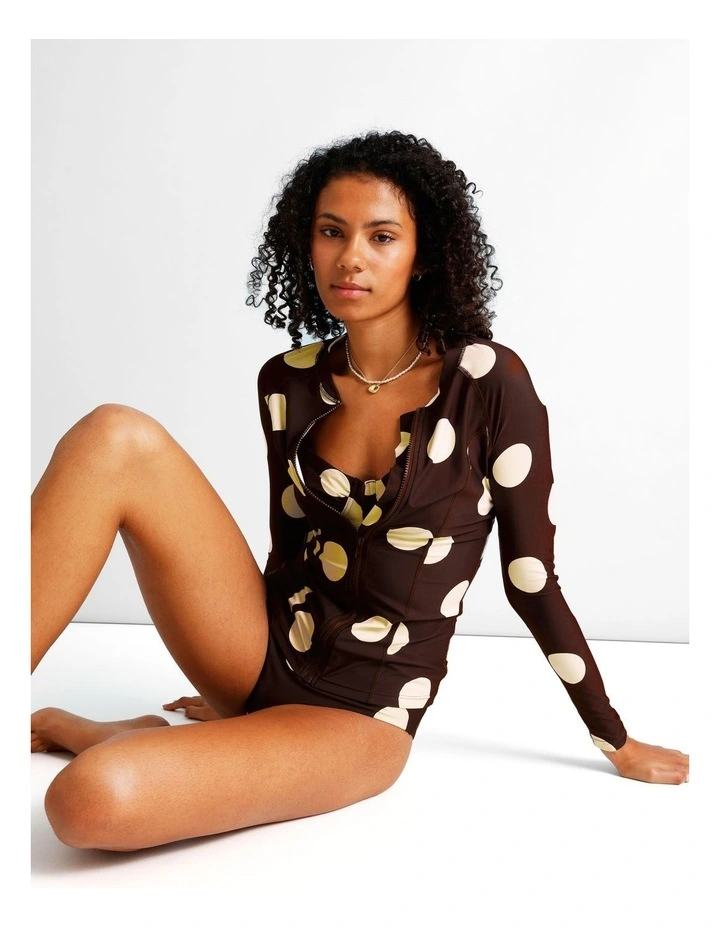 Cocoa Butter Gigi Rashie in Coffee Bean Spot Print image 4
