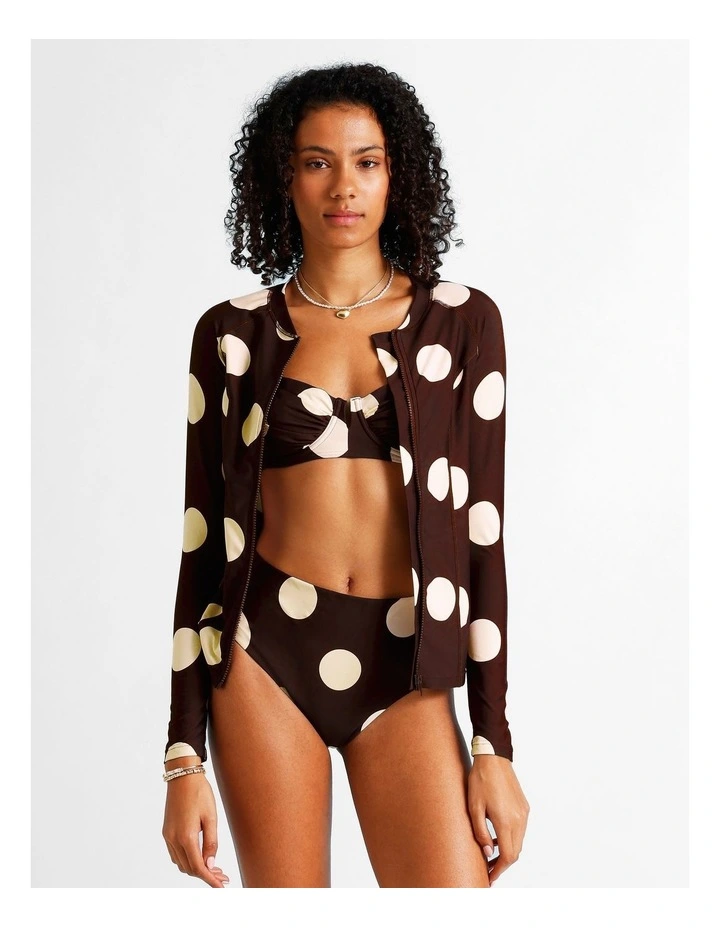 Cocoa Butter Gigi Rashie in Coffee Bean Spot Print image 7