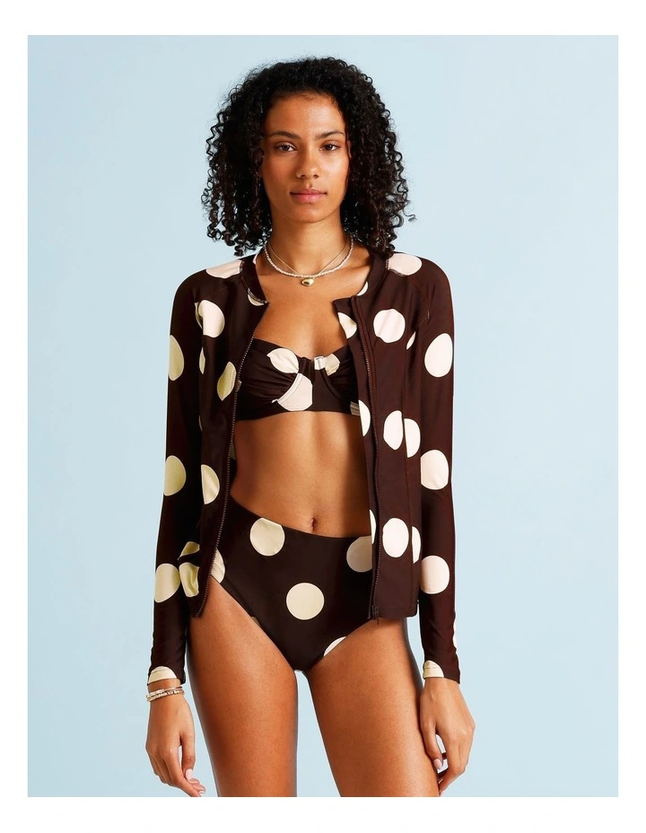 Cocoa Butter Gigi Rashie in Coffee Bean Spot Print image 7