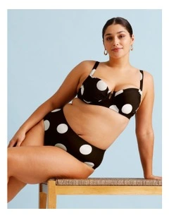 Cocoa Butter Leila Fuller Bust Bikini Top in Coffee Bean Spot Print