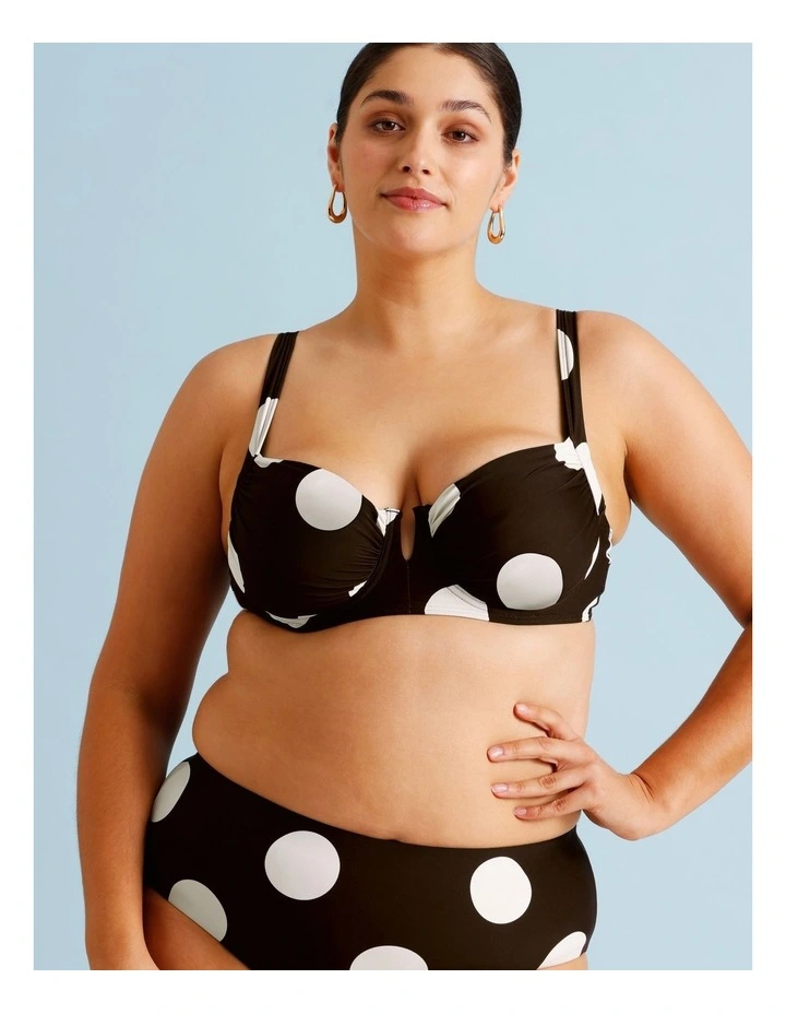 Cocoa Butter Leila Fuller Bust Bikini Top in Coffee Bean Spot Print image 2