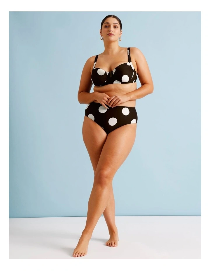 Cocoa Butter Leila Fuller Bust Bikini Top in Coffee Bean Spot Print image 3
