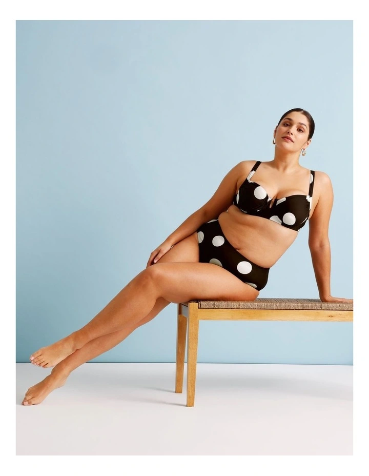 Cocoa Butter Leila Fuller Bust Bikini Top in Coffee Bean Spot Print image 6