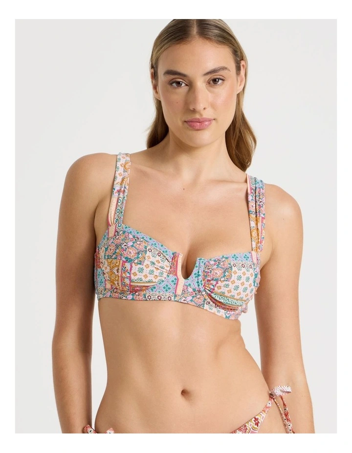 Summer Spritz Lara Bikini Top in Summer Paisley Print image 2
