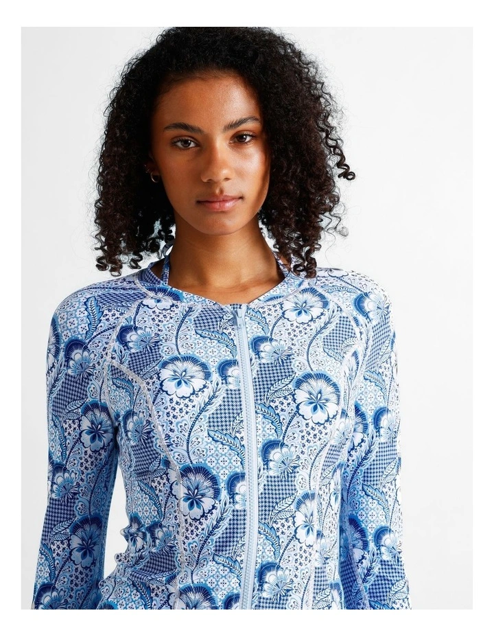 Blue Lagoon Gigi Rashie in Coastal Patchwork Print image 4