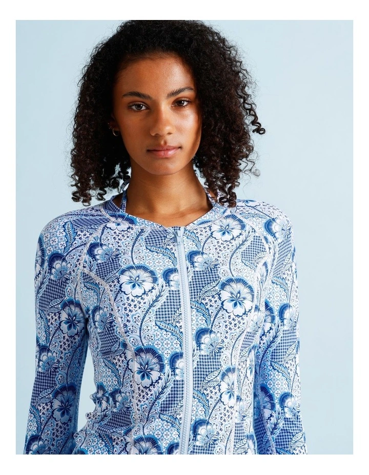 Blue Lagoon Gigi Rashie in Coastal Patchwork Print image 4