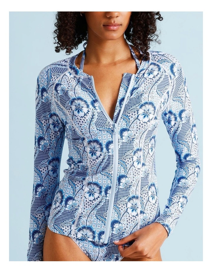 Blue Lagoon Gigi Rashie in Coastal Patchwork Print image 5