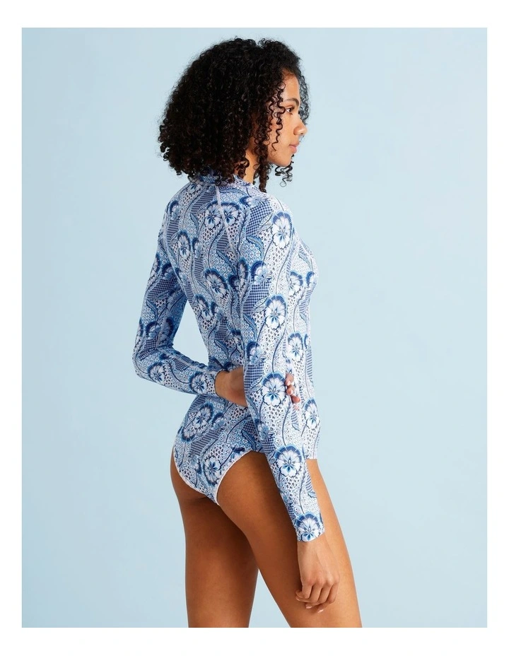 Blue Lagoon Gigi Rashie in Coastal Patchwork Print image 6