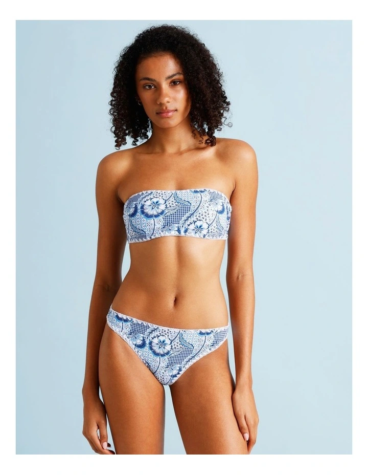 Blue Lagoon Billie Crochet Swim Top in Coastal Patchwork Print image 1