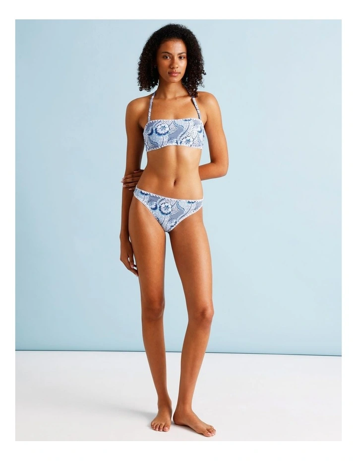 Blue Lagoon Billie Crochet Swim Top in Coastal Patchwork Print image 2