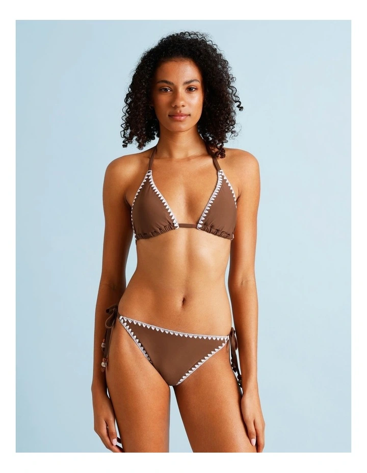 Rosie Crochet Bikini Top in Choc Vanilla image 1