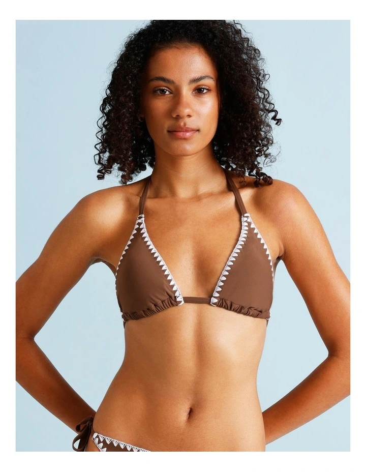 Rosie Crochet Bikini Top in Choc Vanilla image 4