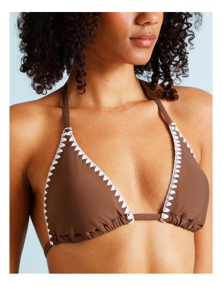 Rosie Crochet Bikini Top in Choc Vanilla image 5