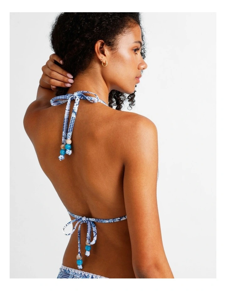 Blue Lagoon Rosie Crochet Bikini Top in Coastal Patchwork Print image 2
