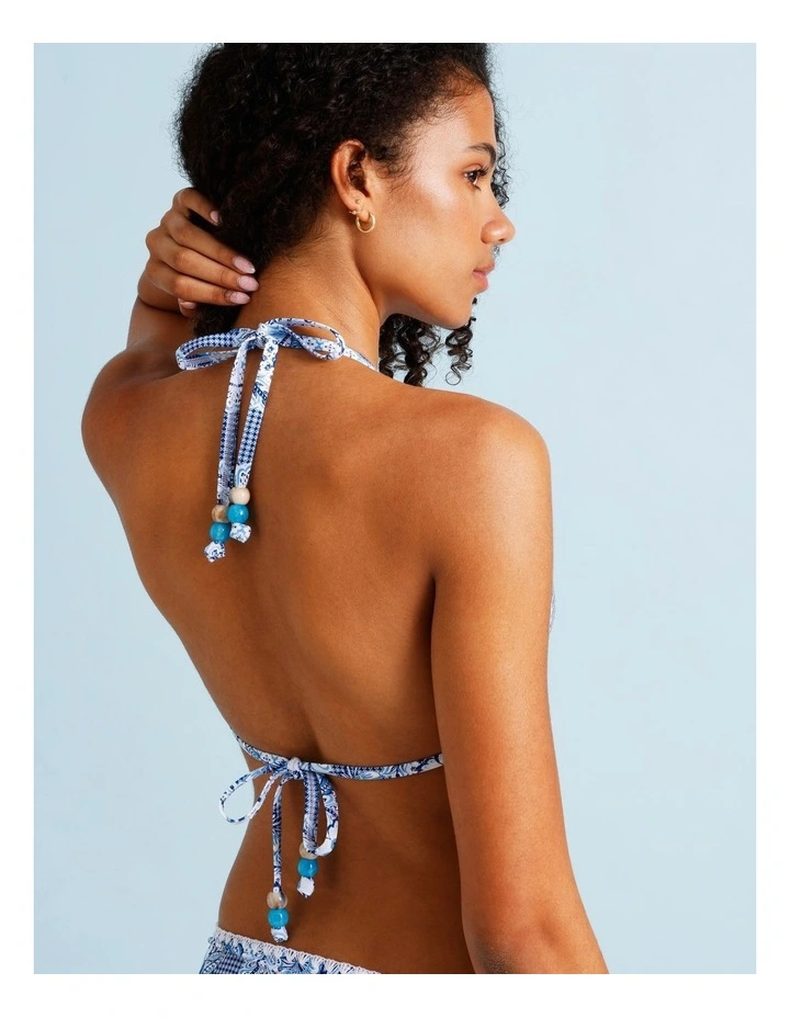 Blue Lagoon Rosie Crochet Bikini Top in Coastal Patchwork Print image 2