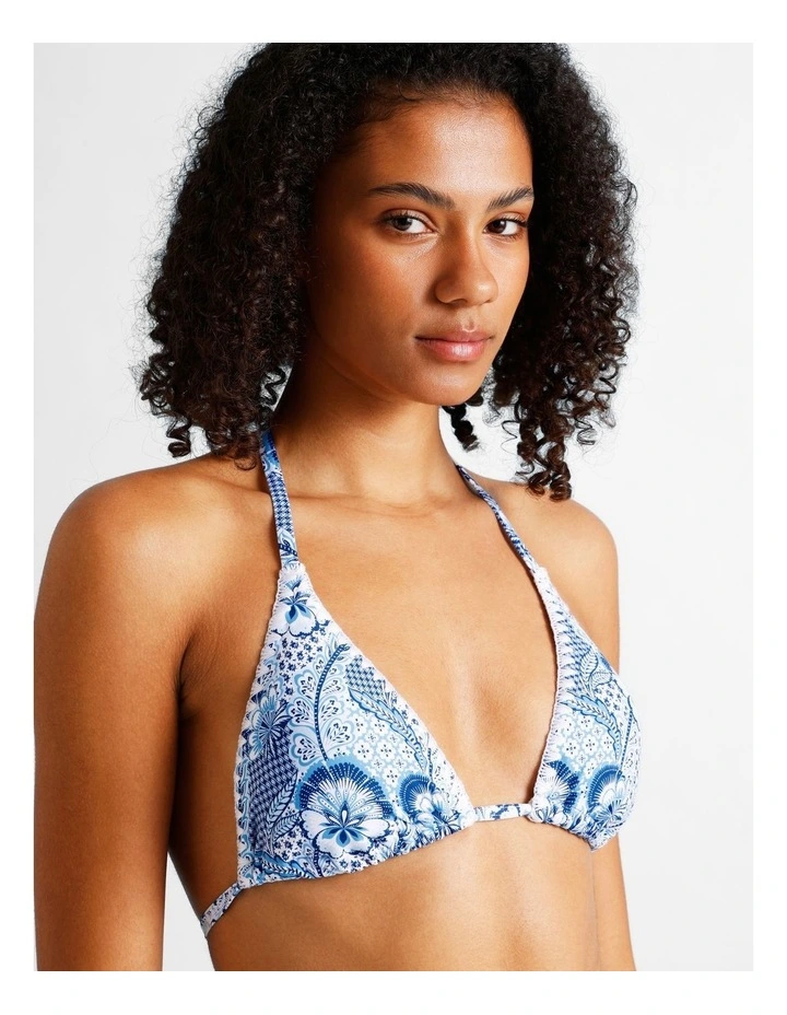 Blue Lagoon Rosie Crochet Bikini Top in Coastal Patchwork Print image 4