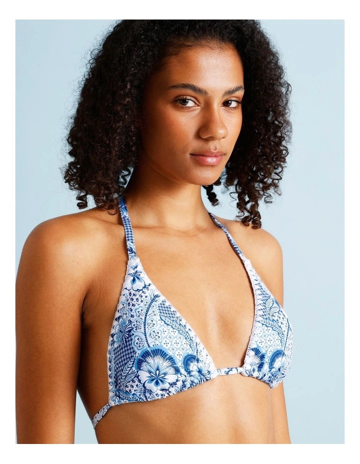 Blue Lagoon Rosie Crochet Bikini Top in Coastal Patchwork Print image 4