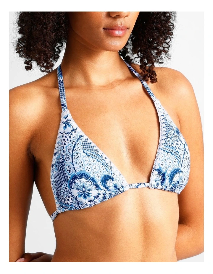 Blue Lagoon Rosie Crochet Bikini Top in Coastal Patchwork Print image 7