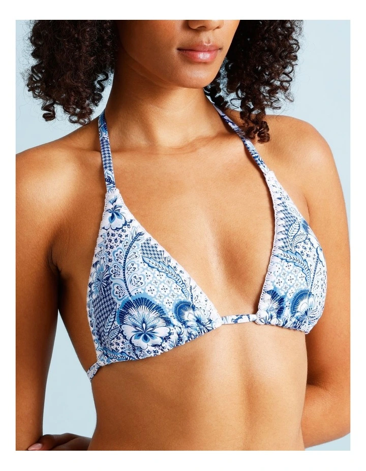 Blue Lagoon Rosie Crochet Bikini Top in Coastal Patchwork Print image 7