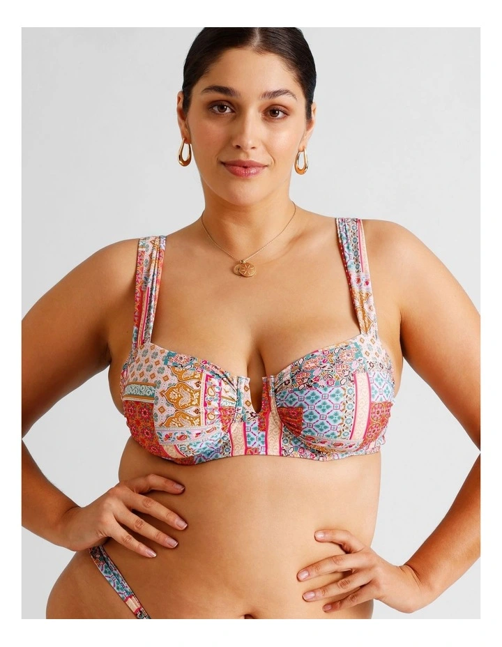 Summer Spritz Lara Fuller Bust Bikini Top in Summer Paisley Print image 1