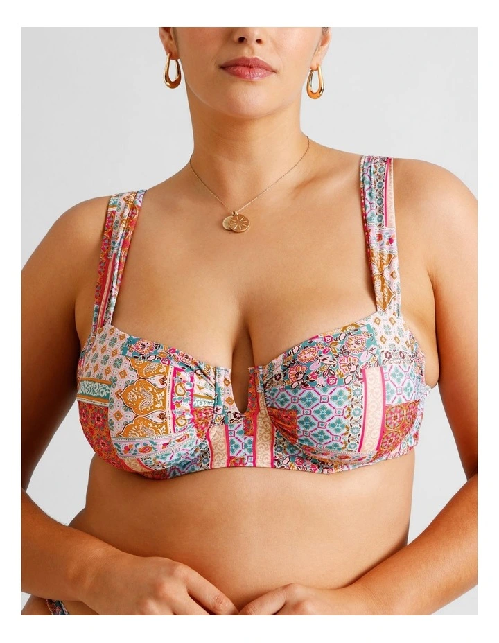 Summer Spritz Lara Fuller Bust Bikini Top in Summer Paisley Print image 2