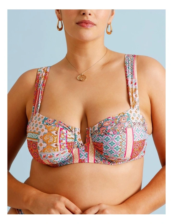 Summer Spritz Lara Fuller Bust Bikini Top in Summer Paisley Print image 2