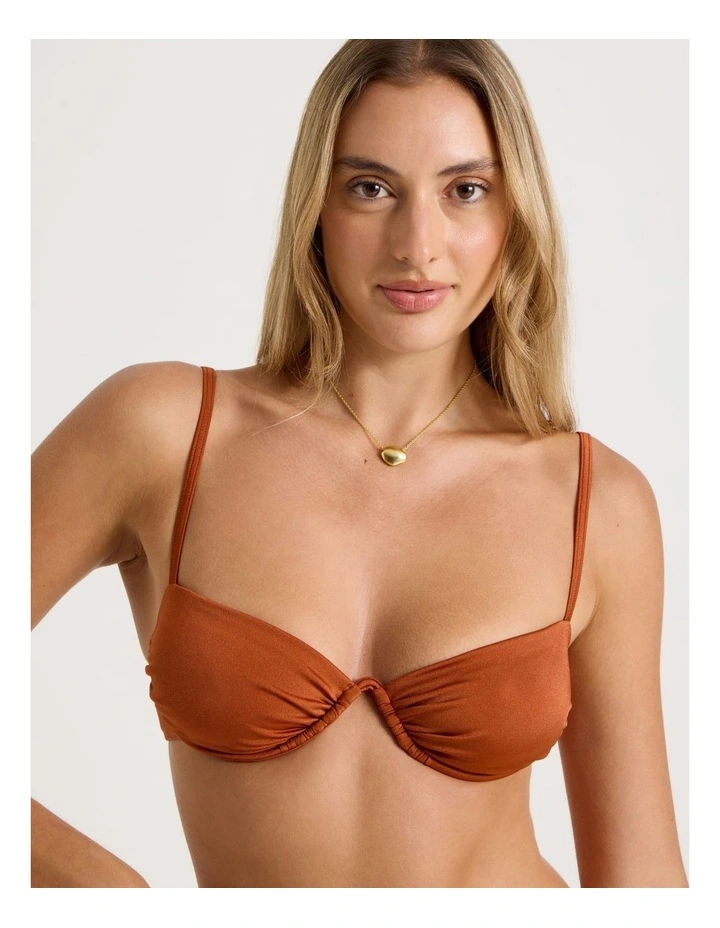 Poppy Underwire Bikini Top in Cinnamon image 2
